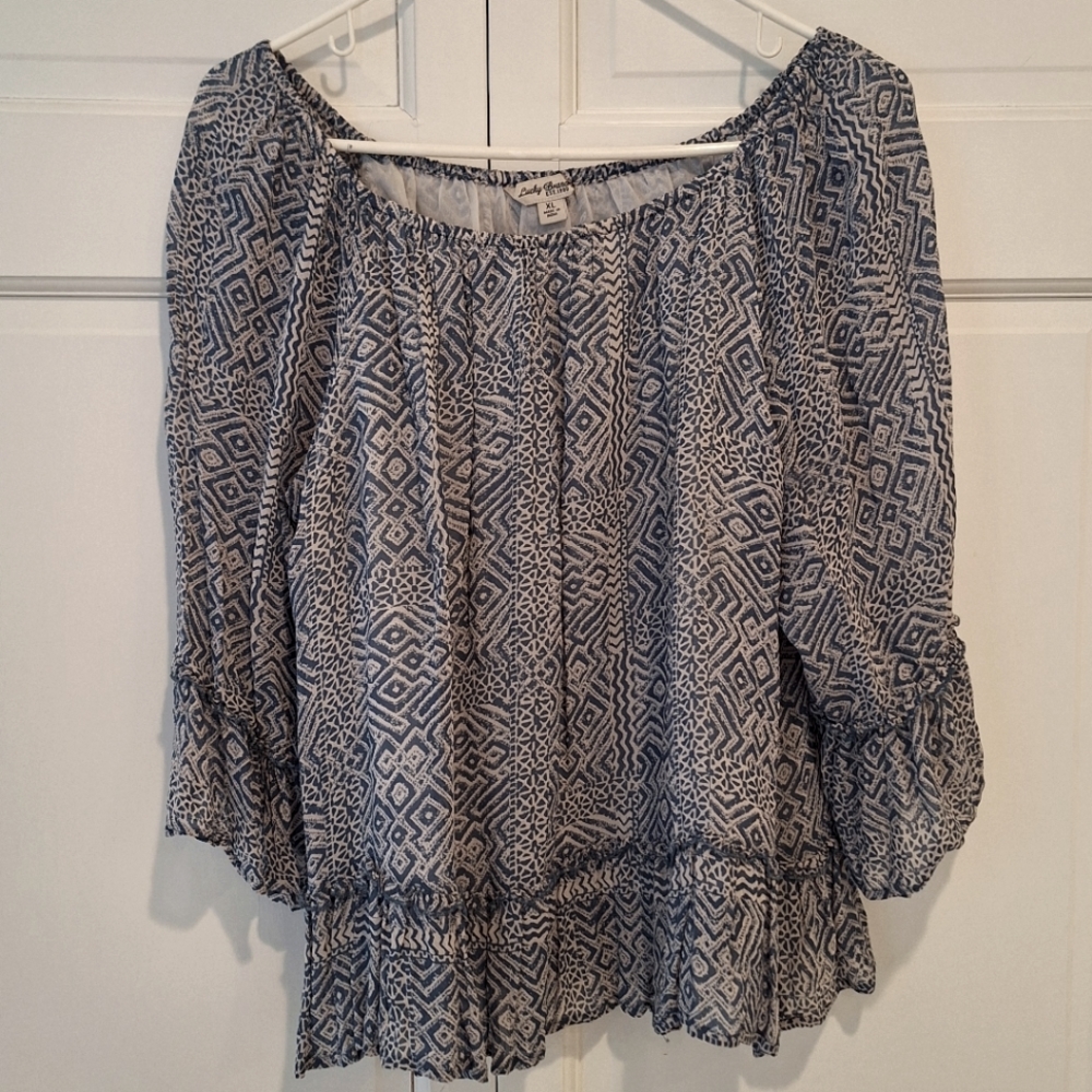 Lucky Brand bohemian peasant top